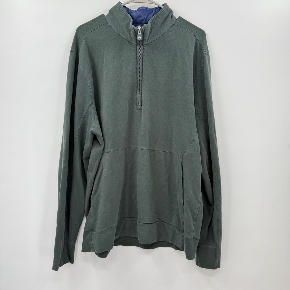 B. Draddy Mens XL Pullover 1/4 Zip Long Sleeve Green Sweatshirt with‎ Pockets